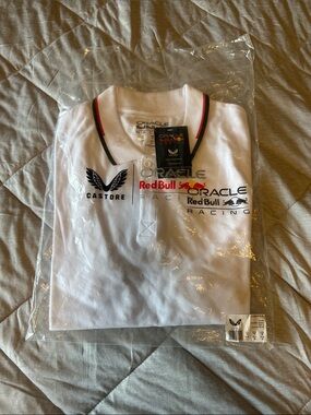 Oracle Red Bull Racing White Polo Shirt by Castore